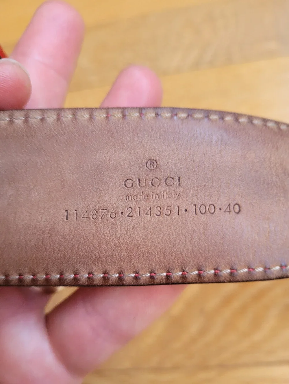 Gucci GG Embossed Leather Belt 114876